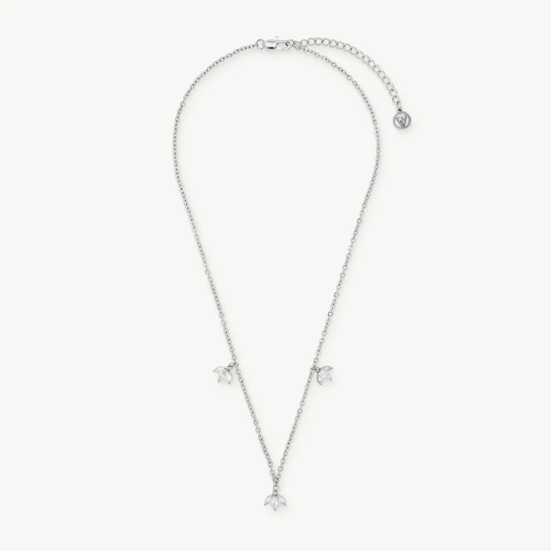 Pure Leaf Charm Necklace Silver