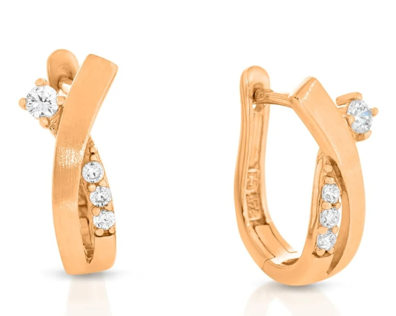 Zirkonia Creolen elegant rosé vergoldet Damenschmuck