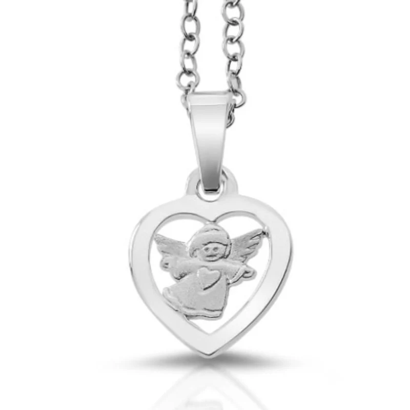 Schutzengel Kette Schmuck Engel Herz Taufe Anhänger 925 Silber Schutzengelchen Geburt