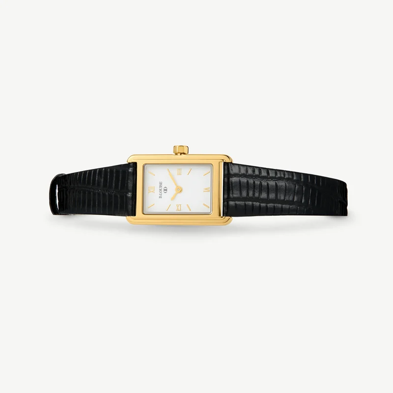 Classic Leather Rectangle Watch