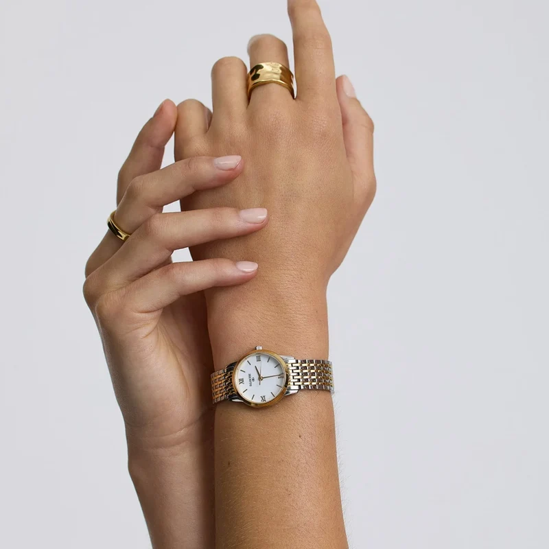 Classic Link Round Bi-Metal Watch