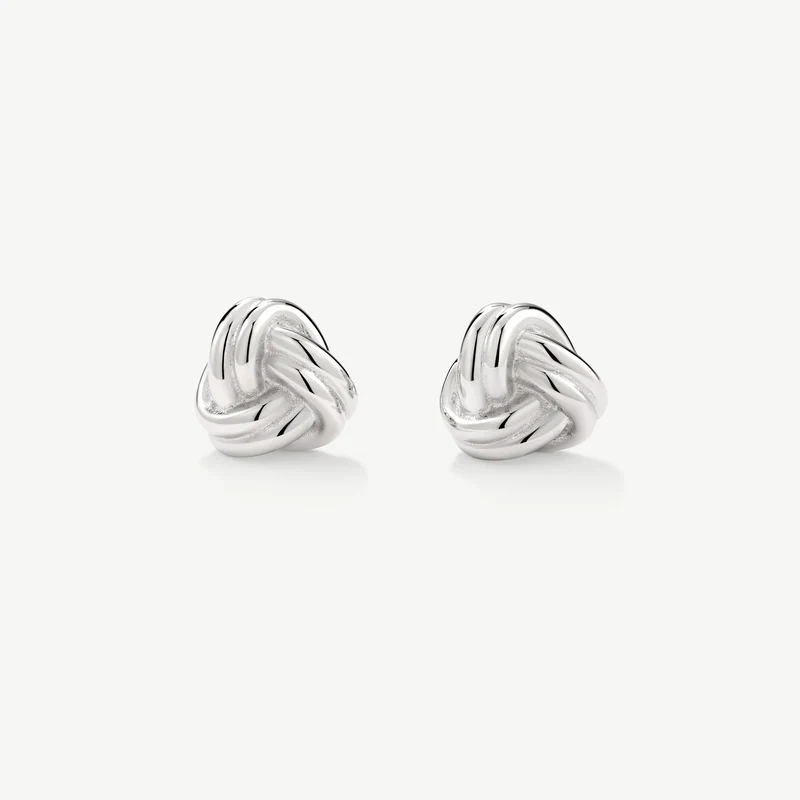 Silver Knots Stud Earrings