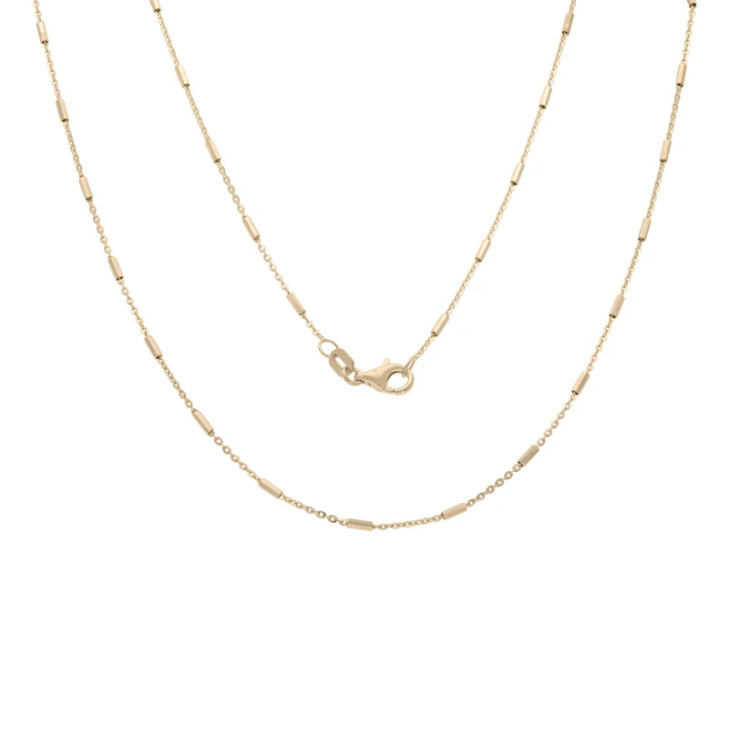 Delicate Tube Halskette - 9 K Echtgold