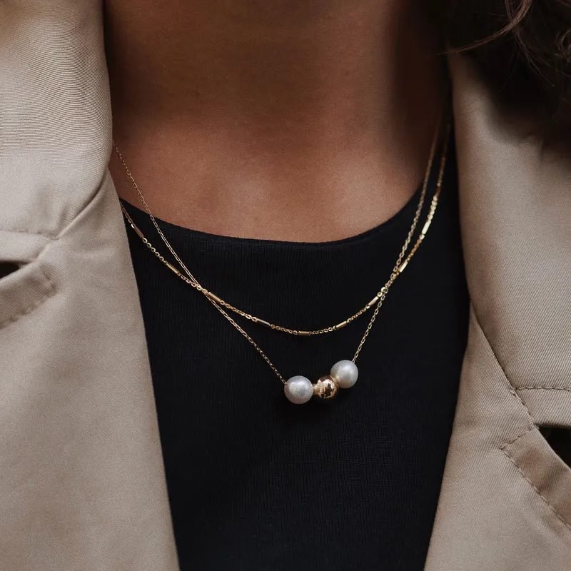 Delicate Tube Halskette - 9 K Echtgold