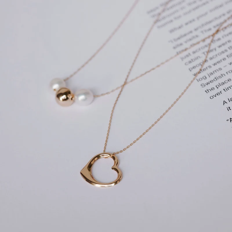 Floating Heart Anhänger - 9 K Echtgold