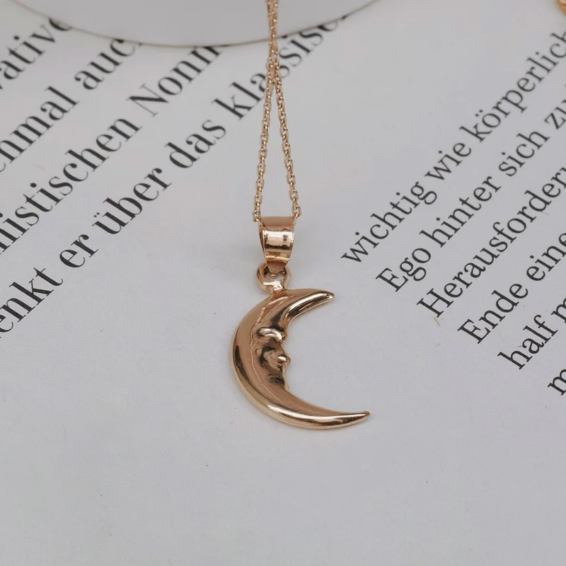 Loving Moon Anhänger - 9 K Echtgold