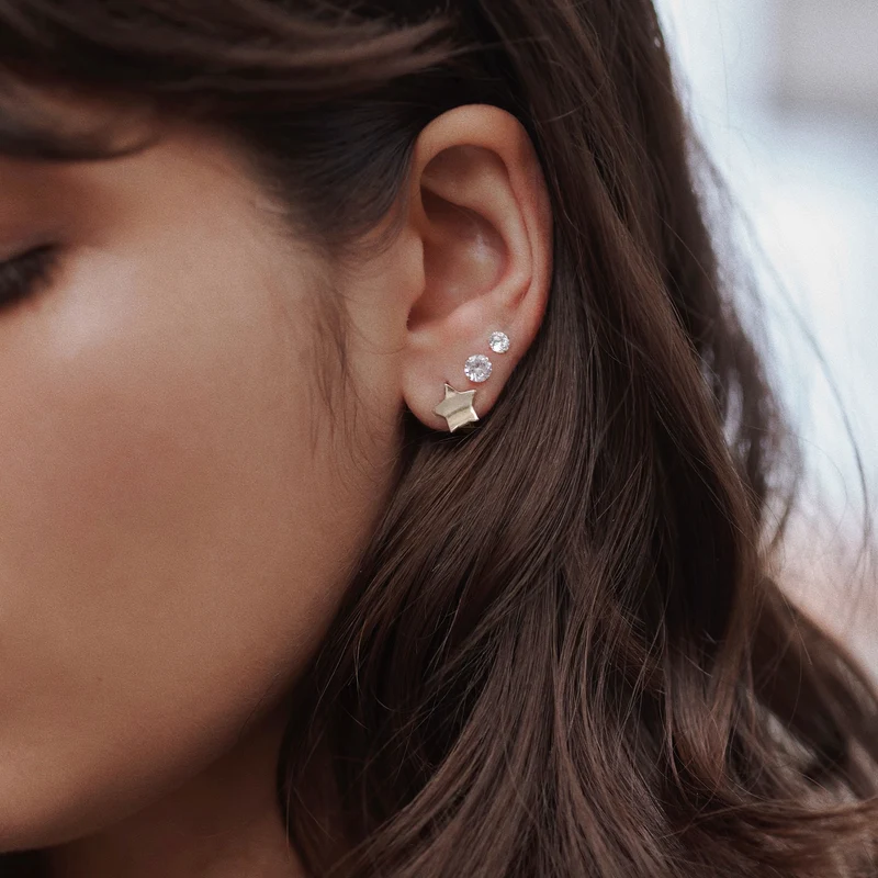 Tiny Sparkle Ohrstecker - 9 K Echtgold