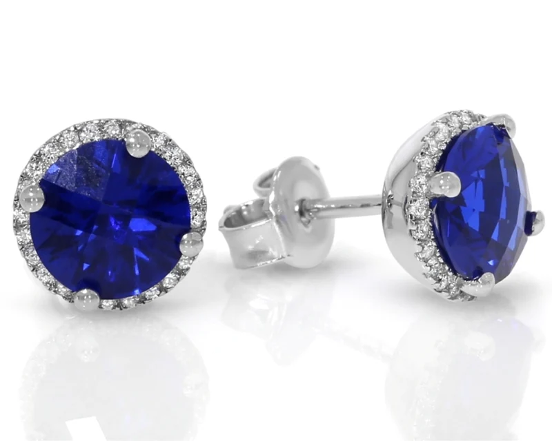 Ohrstecker blau 925 Sterling Silber