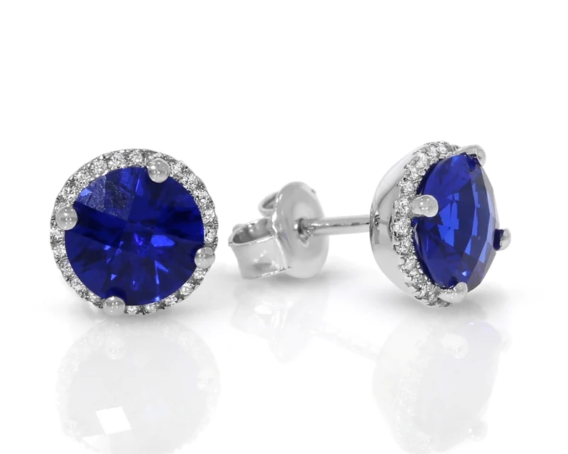 Ohrstecker blau 925 Sterling Silber