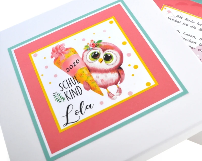 Geschenk zur Einschulung Schultüte Geschenk Schachtel mit Wunschtext personalisiert