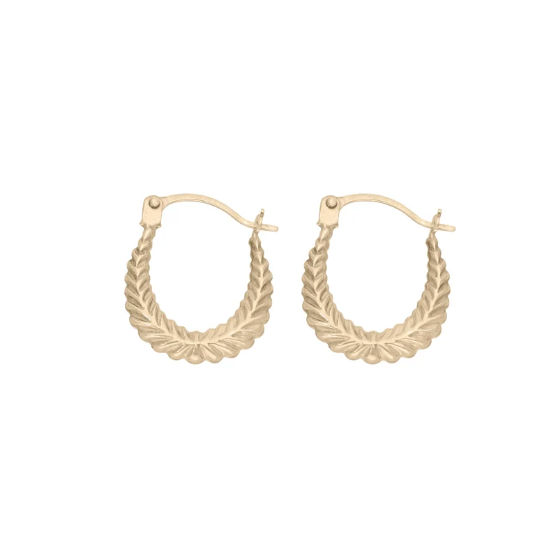 Leaf Huggies - 9 K Echtgold
