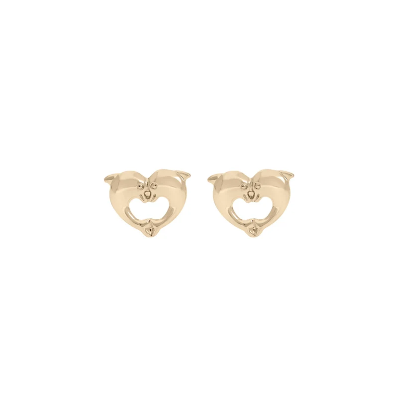 Dolphin Ohrstecker - 9 K Echtgold