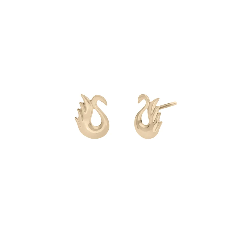 Swan Ohrstecker - 9 K Echtgold