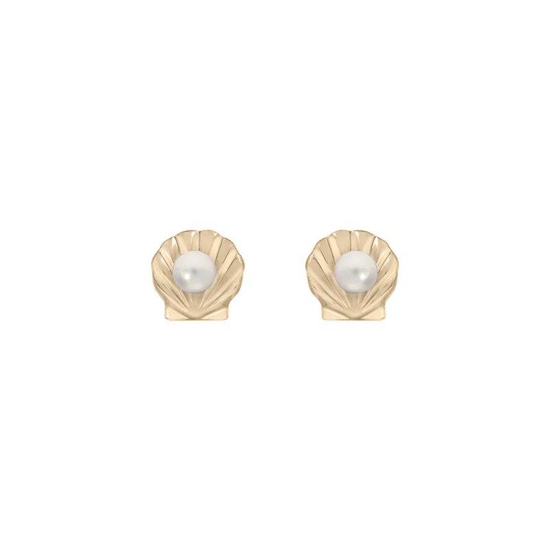 Pearly Shell Ohrstecker - 9 K Echtgold