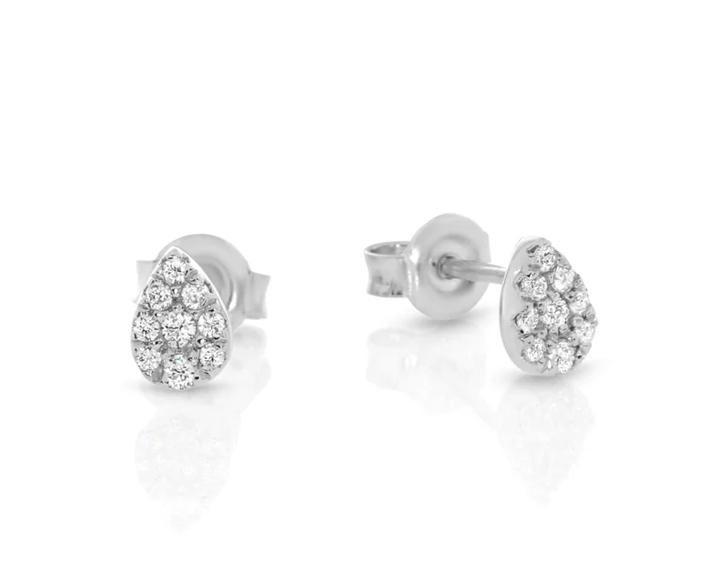 elegante Ohrstecker in Tropfenform mit Zirkonia 925 Silber