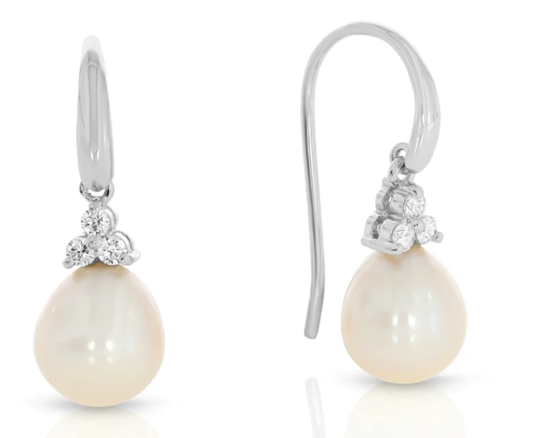 Perle Ohrhänger mit Zirkonia eleganter Damenschmuck