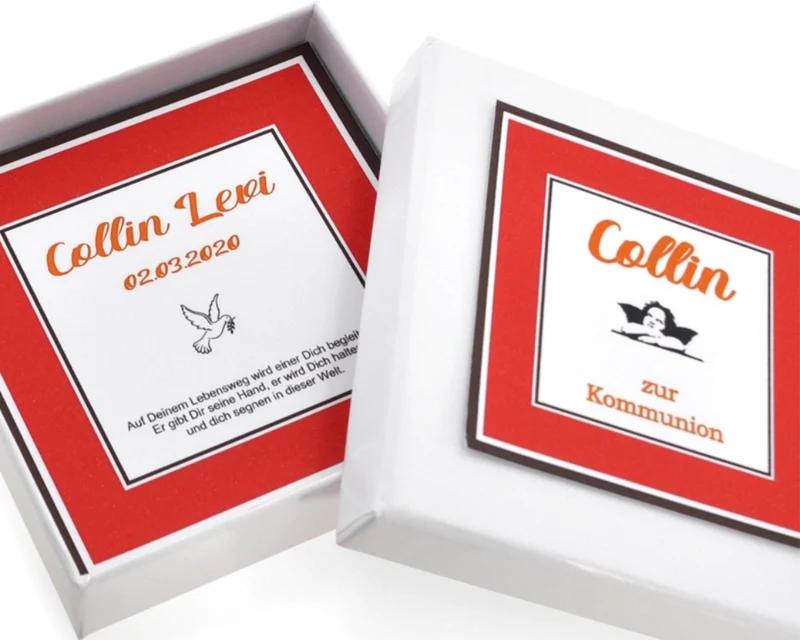 personalisiert Geschenkschachtel Kommunion, Taufe, Geburtstag, Schmuckschachtel