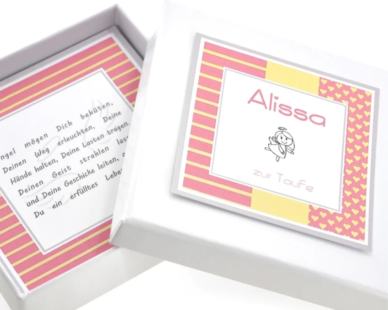 Geschenkschachtel personalisiert Taufe, Kommunion, Geburtstag, Einschulung,