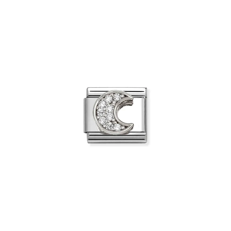 Classic Silver CZ Rich White Moon Fairytale & Fantasy Charms