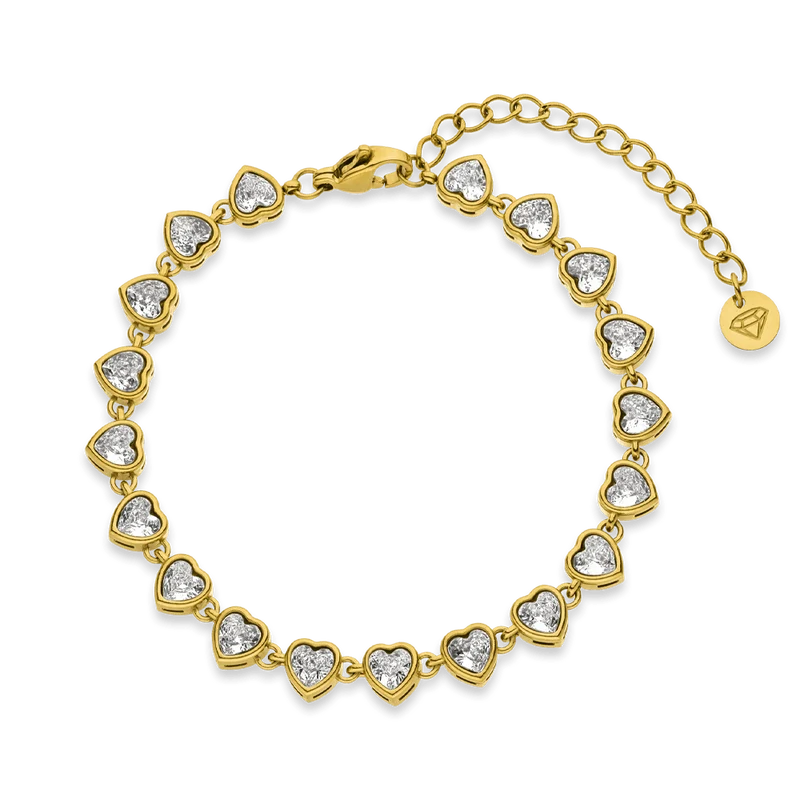 Drop Heart Armband | 18K vergoldet