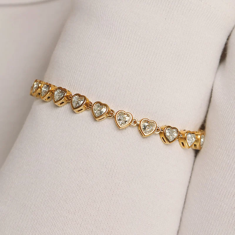 Drop Heart Armband | 18K vergoldet