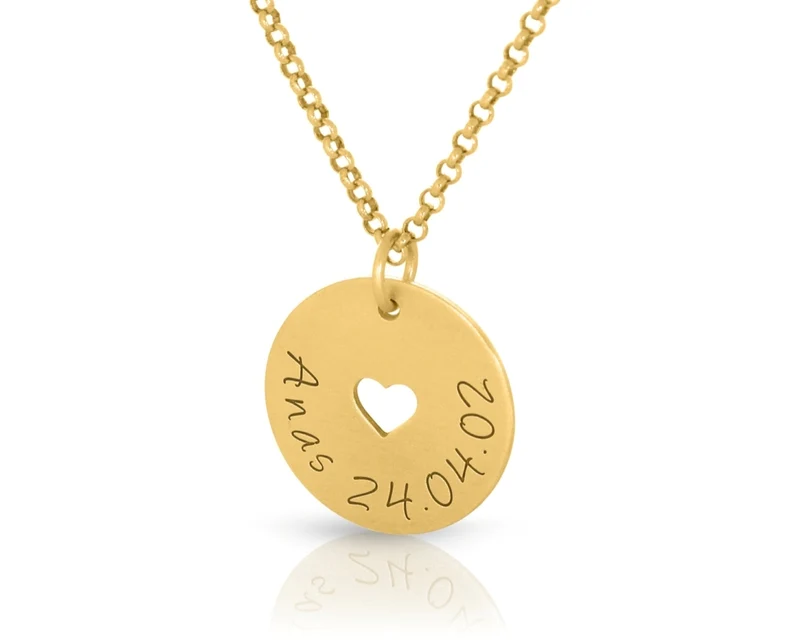 Damenkette Herz Name Halskette vergoldet Geschenk Mama