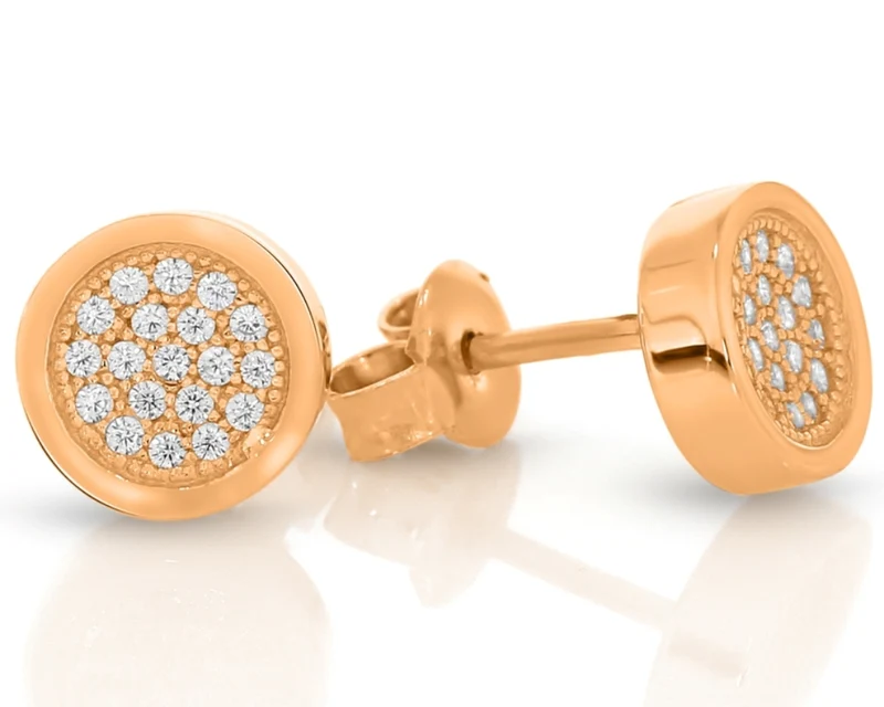 rosé vergoldete Ohrstecker Zirkonia glänzend Damenschmuck