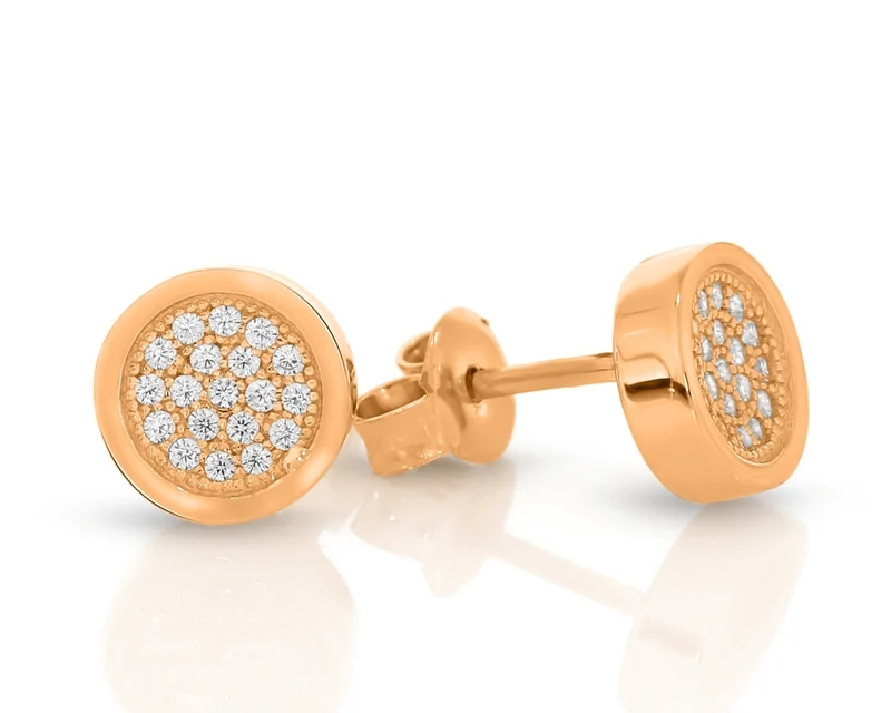 rosé vergoldete Ohrstecker Zirkonia glänzend Damenschmuck