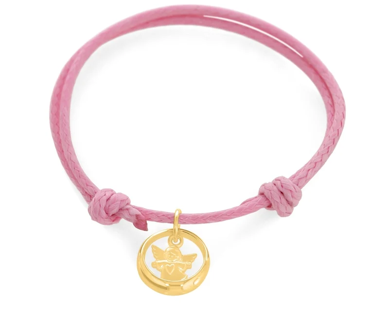 Taufring Engel Armband Mädchen rosa Gold Taufarmband Geschenk Taufe Kinderschmuck