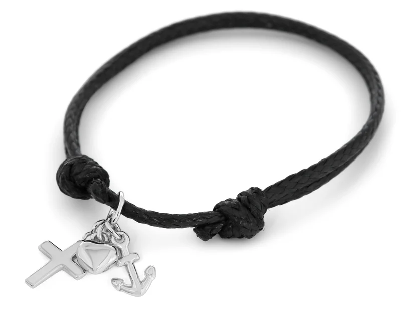 Armband Herz Kreuz Anker Anhänger Taufarmband Junge verstellbar Glaube Liebe Hoffnung