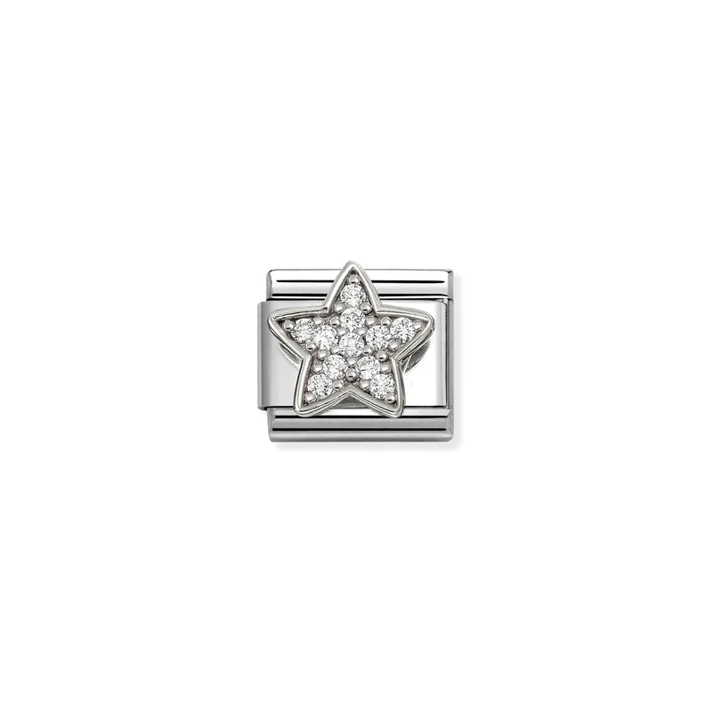 Classic Silver CZ Rich White Star Fairytale & Fantasy Charms