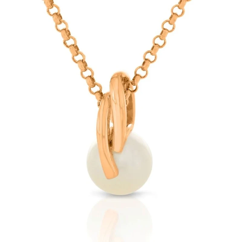 Perle Halskette rosé vergoldet Damenschmuck