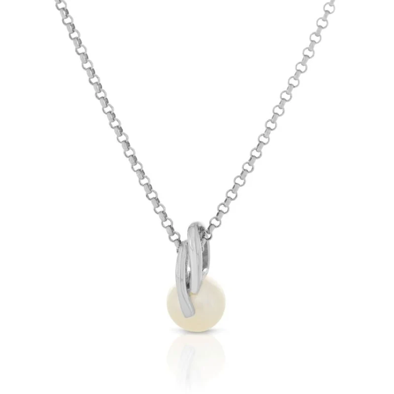 Süßwasserperle Anhänger mit Kette 925 Sterling Silber