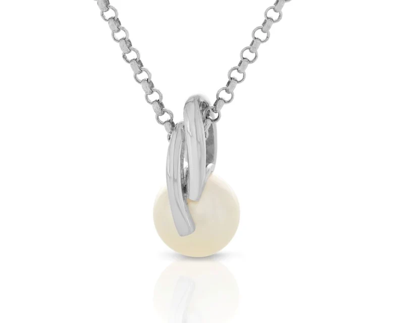 Süßwasserperle Anhänger mit Kette 925 Sterling Silber