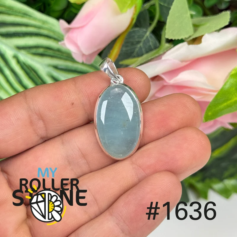 Silberner Aquamarin-Anhänger Nr. 1636