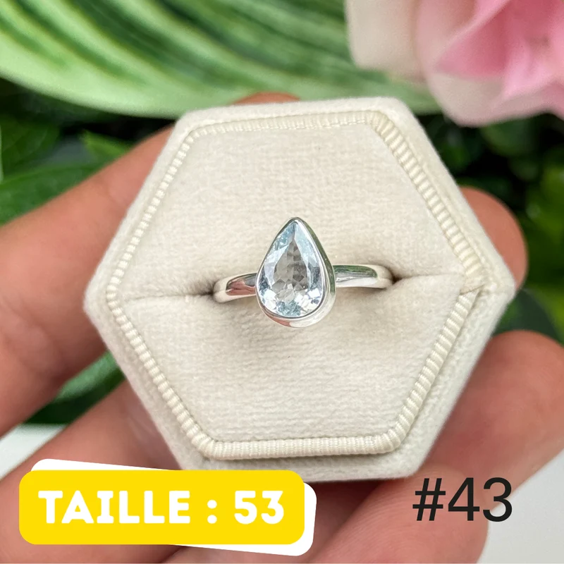 Facettierter Aquamarin-Silberring #FR43