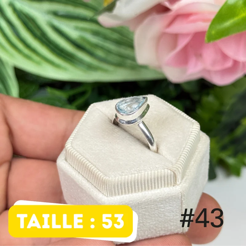 Facettierter Aquamarin-Silberring #FR43