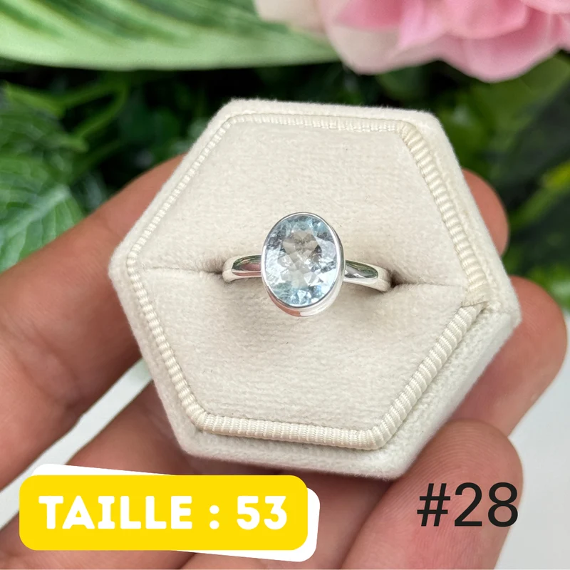 Facettierter Aquamarin-Silberring #FR28