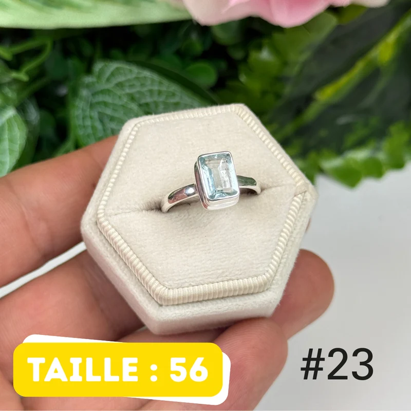 Facettierter Aquamarin-Silberring #FR23