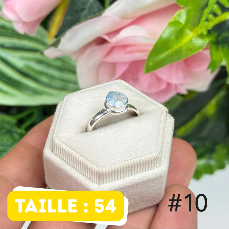 Facettierter Aquamarin-Silberring #FR10