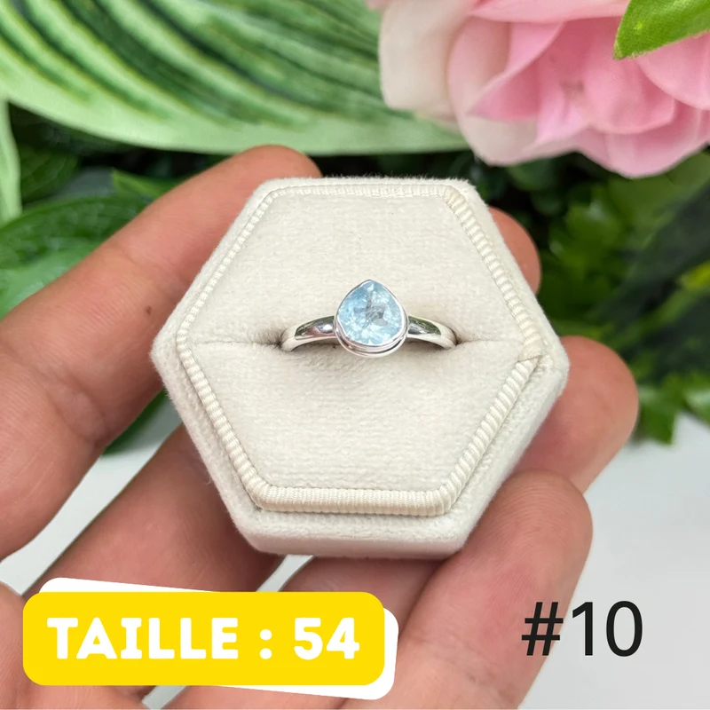 Facettierter Aquamarin-Silberring #FR10