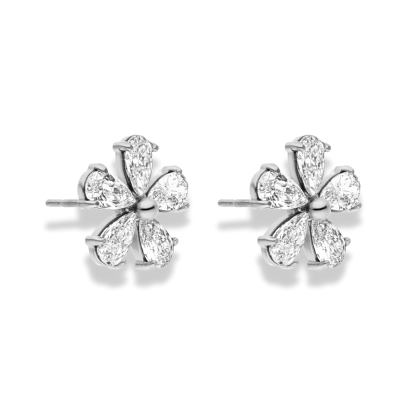 Crystal Cosmos Flower Ohrstecker 14K Vergoldet