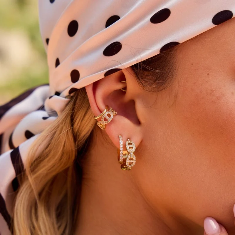 Pave Deluxe Earcuff 14K Vergoldet