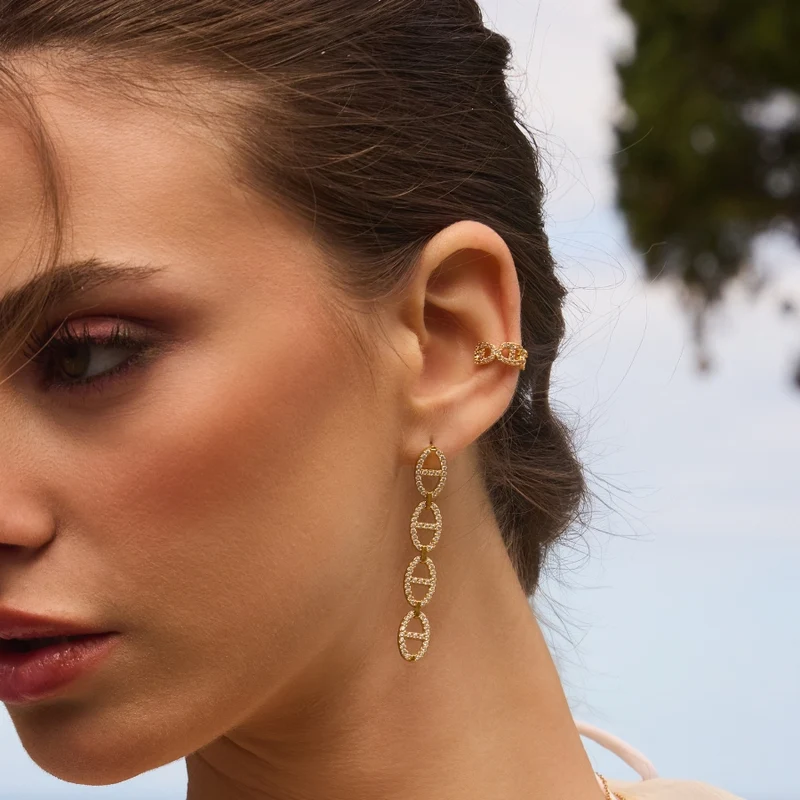 Pave Deluxe Earcuff 14K Vergoldet