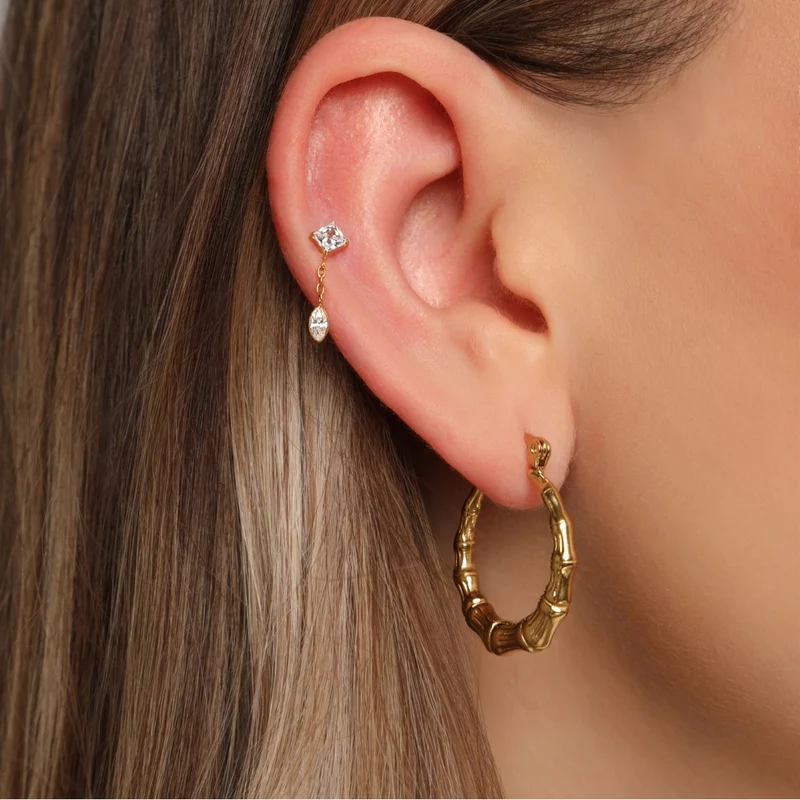 Bamboo Ohrringe | 18K vergoldet
