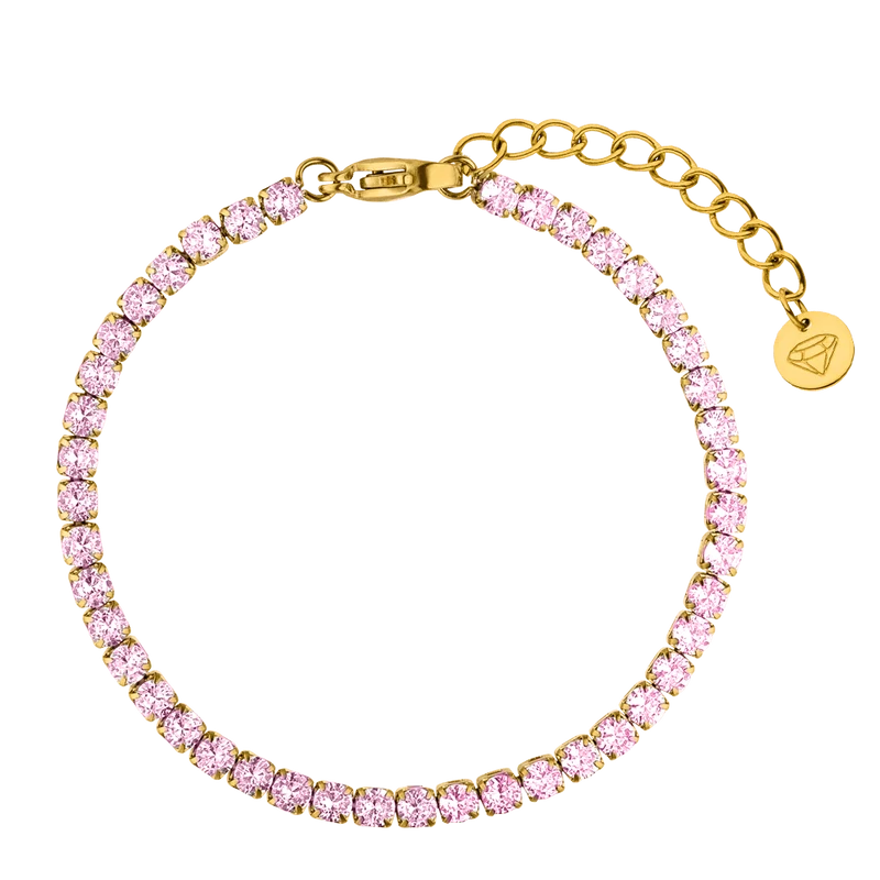 Rosa Tennis Armband | 18K vergoldet