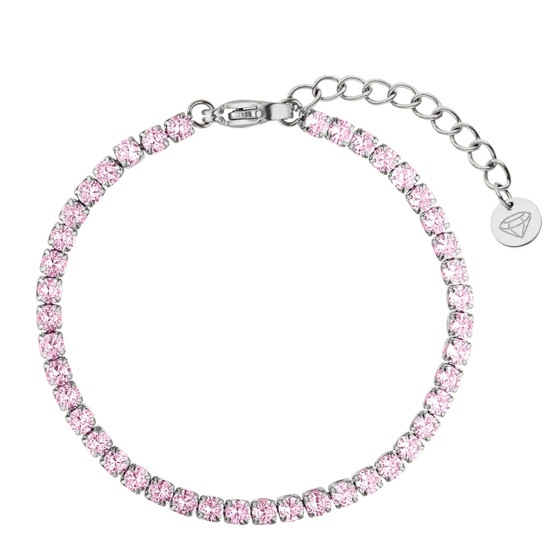 Rosa Tennis Armband | 18K vergoldet