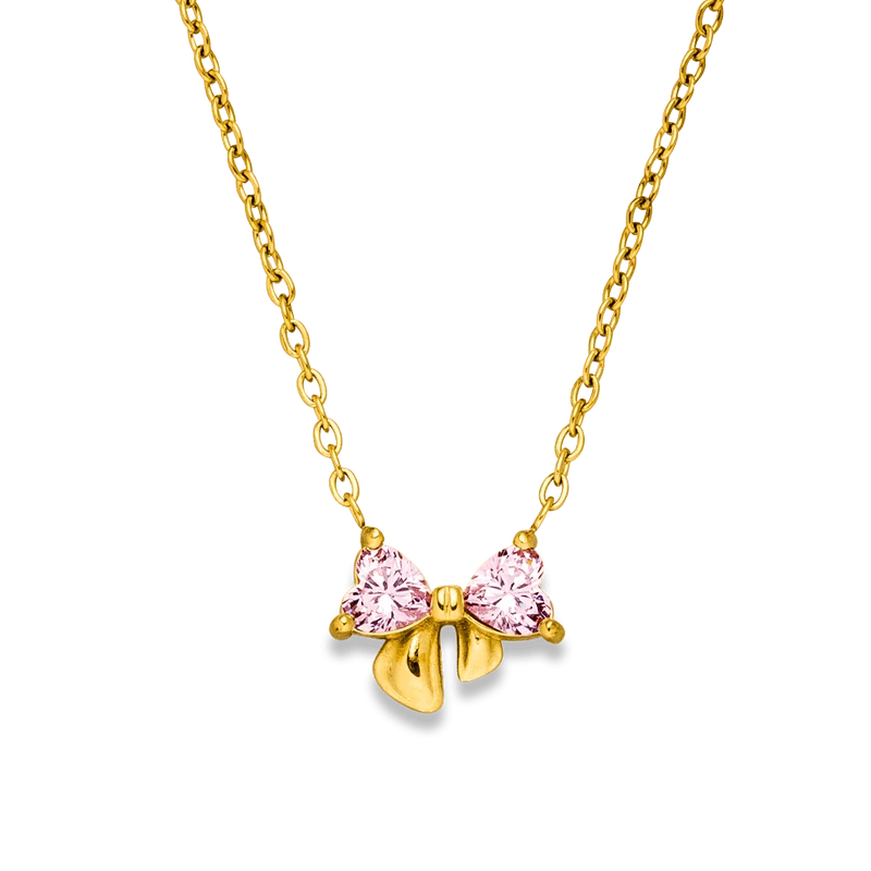 Sweet Bow Halskette | 18K vergoldet