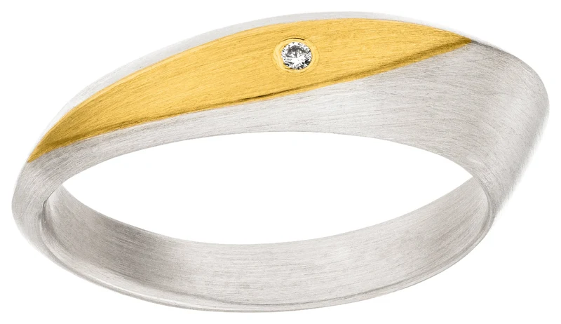 925er Silber Ring feingoldbelegt MANU R1447BR