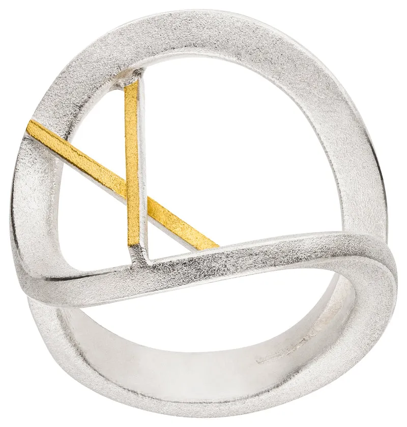 925er Silber Ring feingoldbelegt MANU R1436